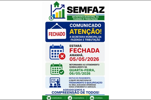 COMUNICADO DA SECRETARIA MUNICIPAL DA FAZENDA E TRIBUTAÇÃO.