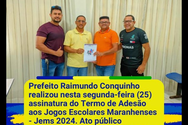Prefeito Raimundo Coquinho assina termo de adesão aos JEMS-2024