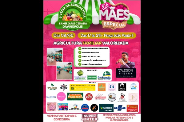 Quinta-feira tem edição especial Dia das Mães da  Feira da Agricultura Familiar de Davinópolis